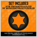 11Pc E-Torx Socket Set Female External Star Type E4-E20 3/8" 1/4" Dr. With Rail-8