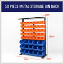50-Piece Bin Wall Mounted Parts and Tool Storage Rack Organizer Rack for Workshop Tools-3