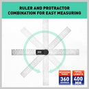 200mm Digital Angle Finder Ruler Protractor Measure Meter Stainless Steel 0-360-4