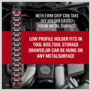 Magnetic Spanner Holder Aluminum 15 Wrench Rack Tool Screwdriver Organizer Red-8