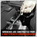 10Pc Flexible Head Ratchet Spanner Set Metric Wrench CRV With Carry Pouch 8-22MM-8