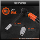 HORUSDY 3Pc 1/4" Drive Click Torque Wrench Ratchet Socket with Adaptor Extension-7