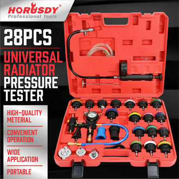 28Pc Radiator Pressure Test Set Cooling System Leaking Check Refill Vacuum Tool - 0