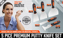 5Pc Stainless Steel Putty Knife Set Joint Knife Wall Scraper Paint Clean Blade-2