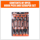 9pc Hook and Pick Tool Set Scraper ,Large Full & Small Mini Size Non-slip Handle-10