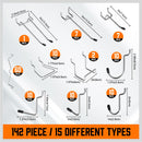 142Pc Pegboard Hooks Set Peg board Hanger Assortment Storage Trays Organizer Bin-4