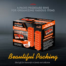 16Pc Pegboard Bins Peg Board Parts Storage With Steel Hooks Tools Organiser Tray-3