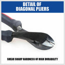 7" Flush Side Cutter Diagonal Cut Pliers Plastic Nippers Cutting Insulated Tool-4