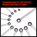 12Pc Ratchet Spanner Set Metric Open & Ring Wrenches 8-19mm CR-V + Rolling Bag-4