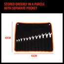 12Pc Ratchet Spanner Set Metric Open & Ring Wrenches 8-19mm CR-V + Rolling Bag-9