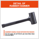 2LB Dead Blow Rubber Mallet Hammer Non Slip Soft Face Auto Car Repair NEW-4