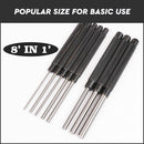 8Pc Heavy Duty Long Pin Punch Set 2.4 to 10mm Drift Roll Nail Steel Flat End New-4