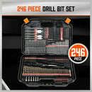 246Pc Combination Drill Bits Set Wood Hole Saw Metal Cement Screwdriver Drilling-3