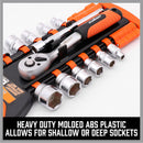 3Pc Socket Rails 66 Socket Holder Space Organiser Garage Rack 1/4" 3/8" 1/2"-6