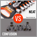 3Pc Socket Rails 66 Socket Holder Space Organiser Garage Rack 1/4" 3/8" 1/2"-8