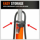 High Pressure Air Pump Bicycle Bike Alloy Floor Air Gauge Ball Balloon Nozzles-6