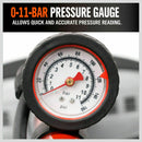 High Pressure Air Pump Bicycle Bike Alloy Floor Air Gauge Ball Balloon Nozzles-7