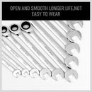 20Pc Ratchet Spanner Set Metric & Imperial Combination Wrench Open End Ring CR-V-6