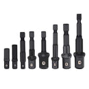 8Pc Drill Socket Adapter Set Impact Nut Driver Hex Extension Bits 1/4" 3/8" 1/2"-1