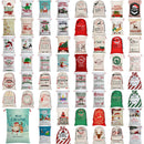 50x70cm Canvas Hessian Christmas Santa Sack Xmas Stocking Reindeer Kids Gift Bag, Cream - Santa Express-2