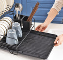 2 Tier Dish Drainer with Cutlery Holder Black-4
