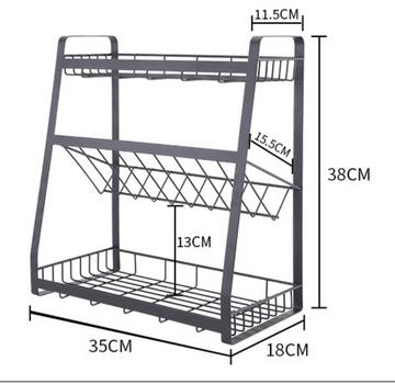 3 Tier Herb & Spice Storage Rack Stand - 0