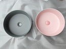 2020 Matte Pink Round 360 mm Dia top counter basin porcelain sink-3