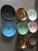 2020 Matte Pink Round 360 mm Dia top counter basin porcelain sink-4