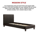 Single PU Leather Bed Frame Black-8