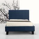 Single PU Leather Bed Frame Blue-7