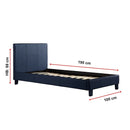 Single PU Leather Bed Frame Blue-9