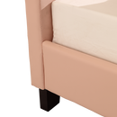 Single PU Leather Bed Frame Pink-5