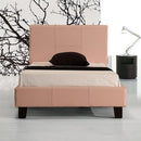 Single PU Leather Bed Frame Pink-7