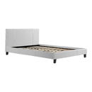 Double PU Leather Bed Frame White-1