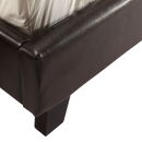 Queen PU Leather Bed Frame Brown-4