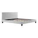 King PU Leather Bed Frame White-1