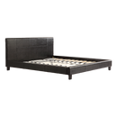 King PU Leather Bed Frame Black-1