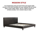 King PU Leather Bed Frame Black-7