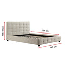 Double PU Leather Deluxe Bed Frame White-8
