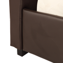 Queen PU Leather Deluxe Bed Frame Brown-5