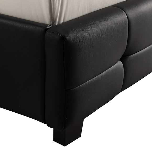 Queen PU Leather Deluxe Bed Frame Black
