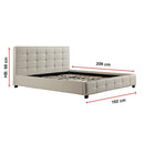 King PU Leather Deluxe Bed Frame White-8