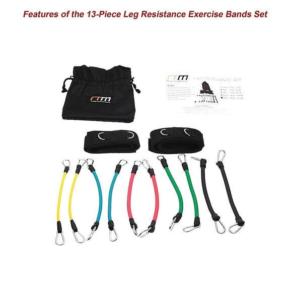 13PC Resistance Bands Set – Fitness Exercise Tubes with Handles & Leg Bands