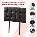 PU Leather Single Bed Deluxe Headboard Bedhead - Black-3