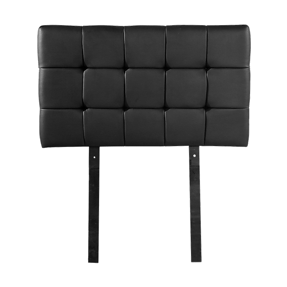 PU Leather Single Bed Deluxe Headboard Bedhead - Black