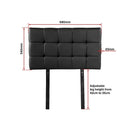 PU Leather Single Bed Deluxe Headboard Bedhead - Black-7