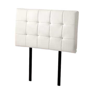 PU Leather Single Bed Deluxe Headboard Bedhead - White