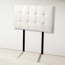 PU Leather Single Bed Deluxe Headboard Bedhead - White-2