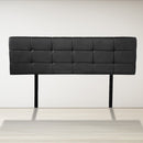 PU Leather Queen Bed Deluxe Headboard Bedhead - Black-2