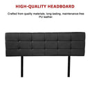 PU Leather Queen Bed Deluxe Headboard Bedhead - Black-6